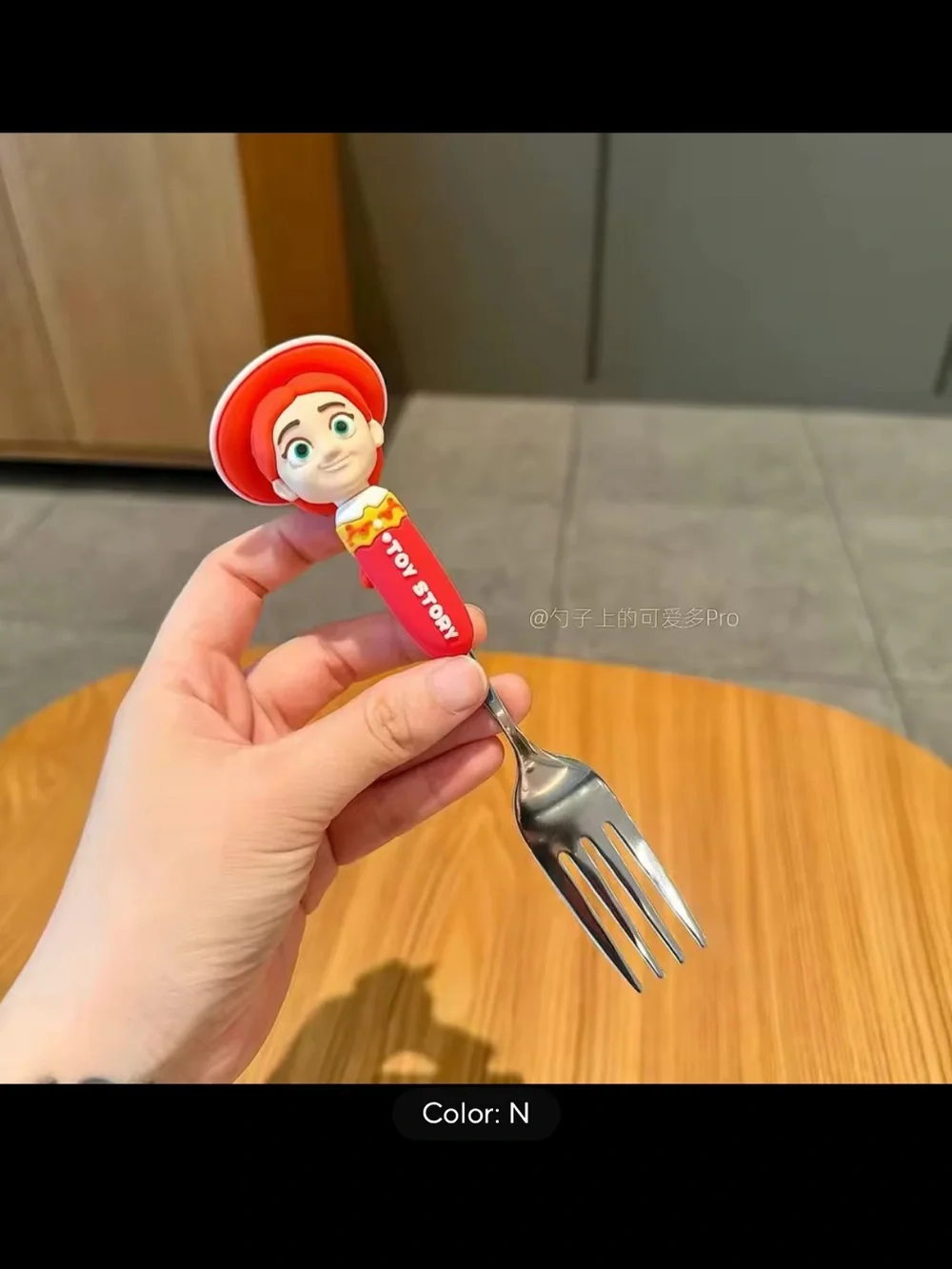 Disney Red Jessie Kids Fork and Spoon Set with Case